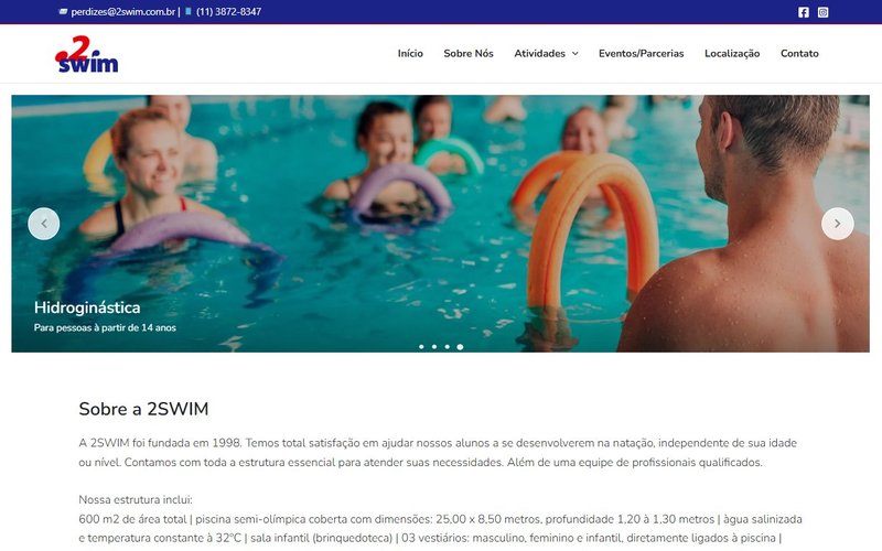 Preview do site 2Swim